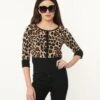 Collectif Leopard Print Cardigan