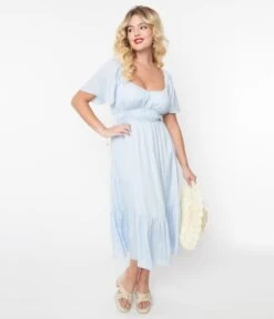 Baby Blue Princess Midi Dress