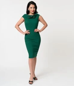 Barbie™ X Unique Vintage 1960s Style Green Sheath Dress