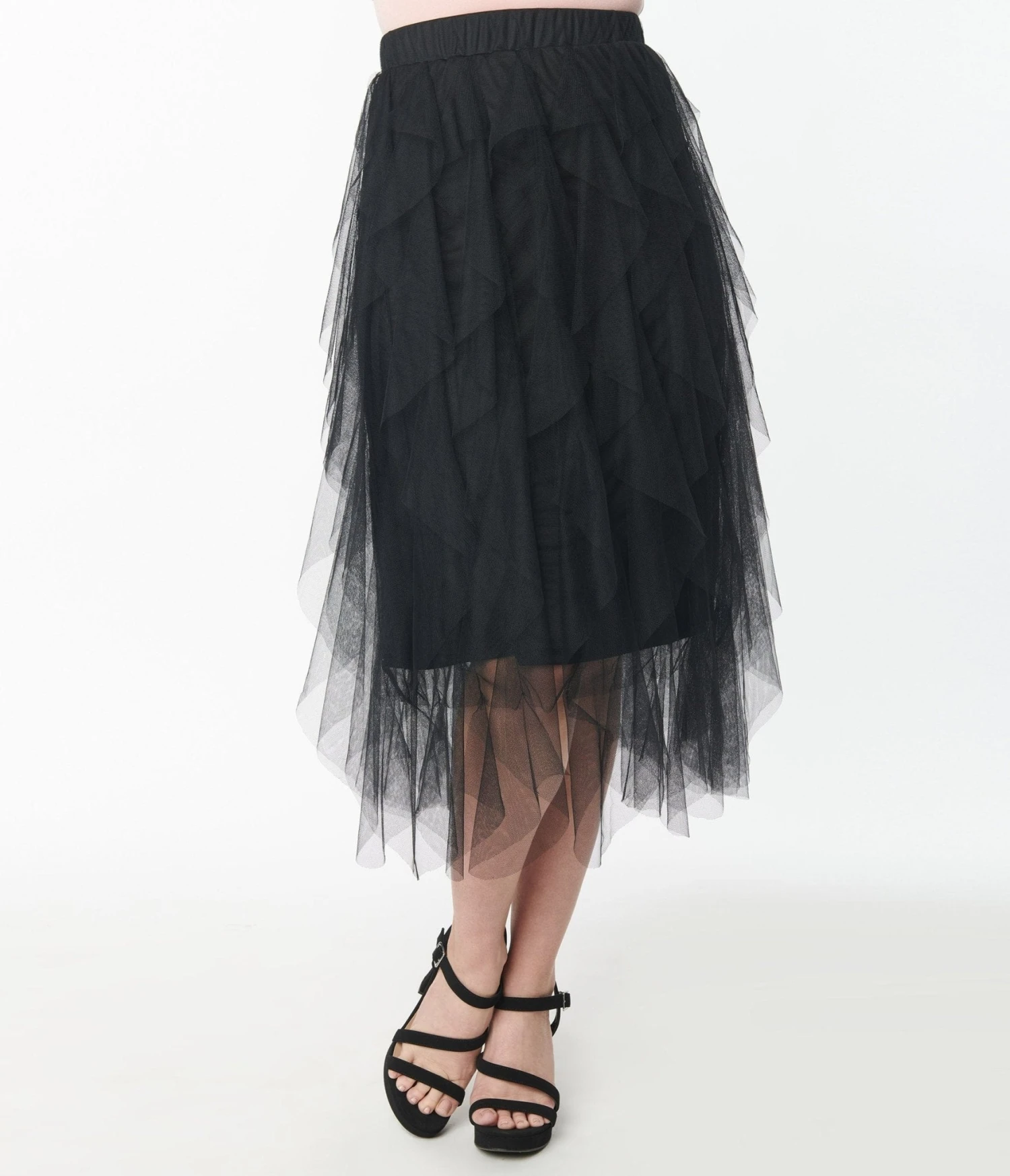 Black A-Line Tulle Skirt - Image 2