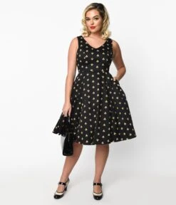 Black Bee Swing Dress