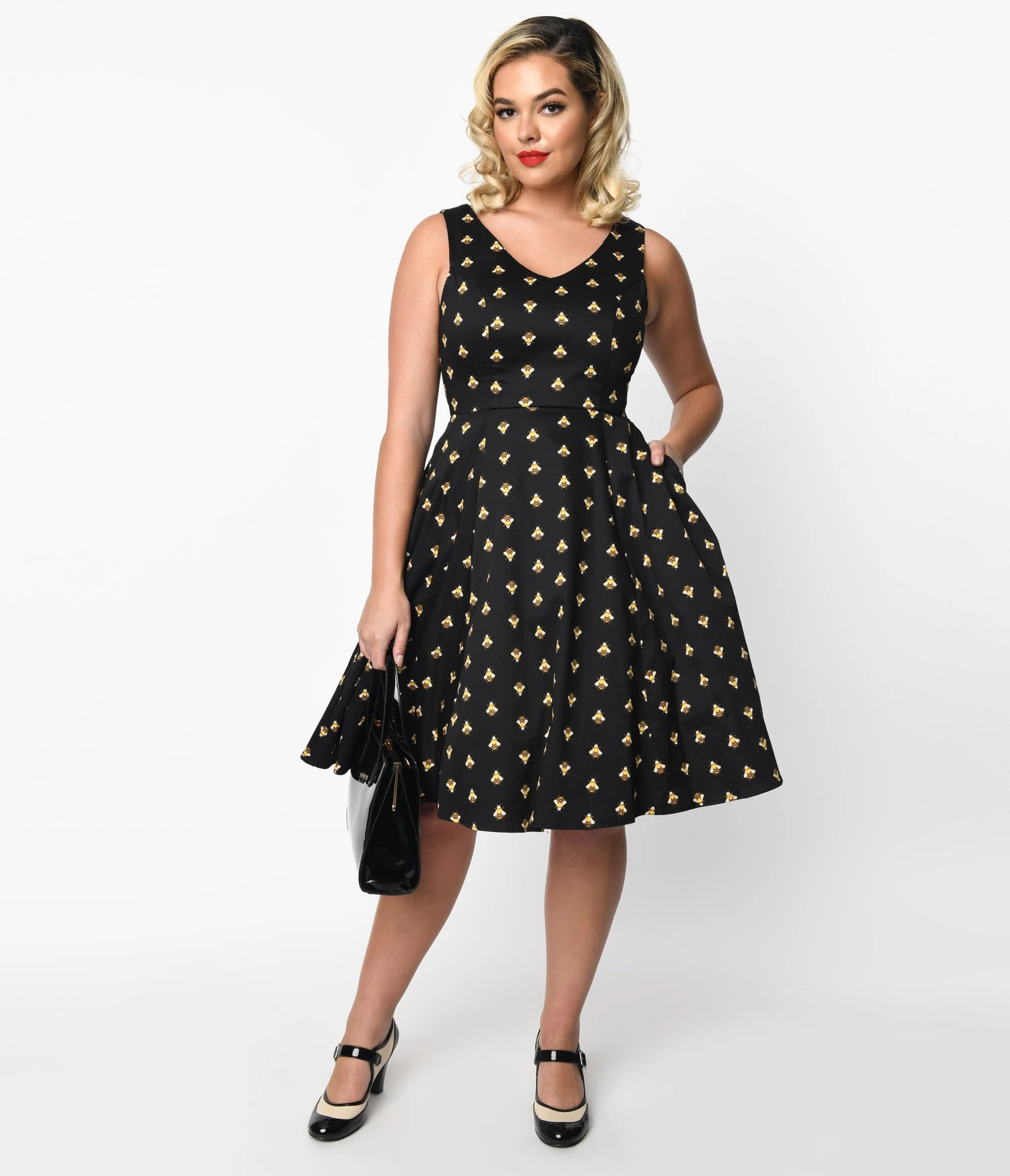 Black Bee Swing Dress