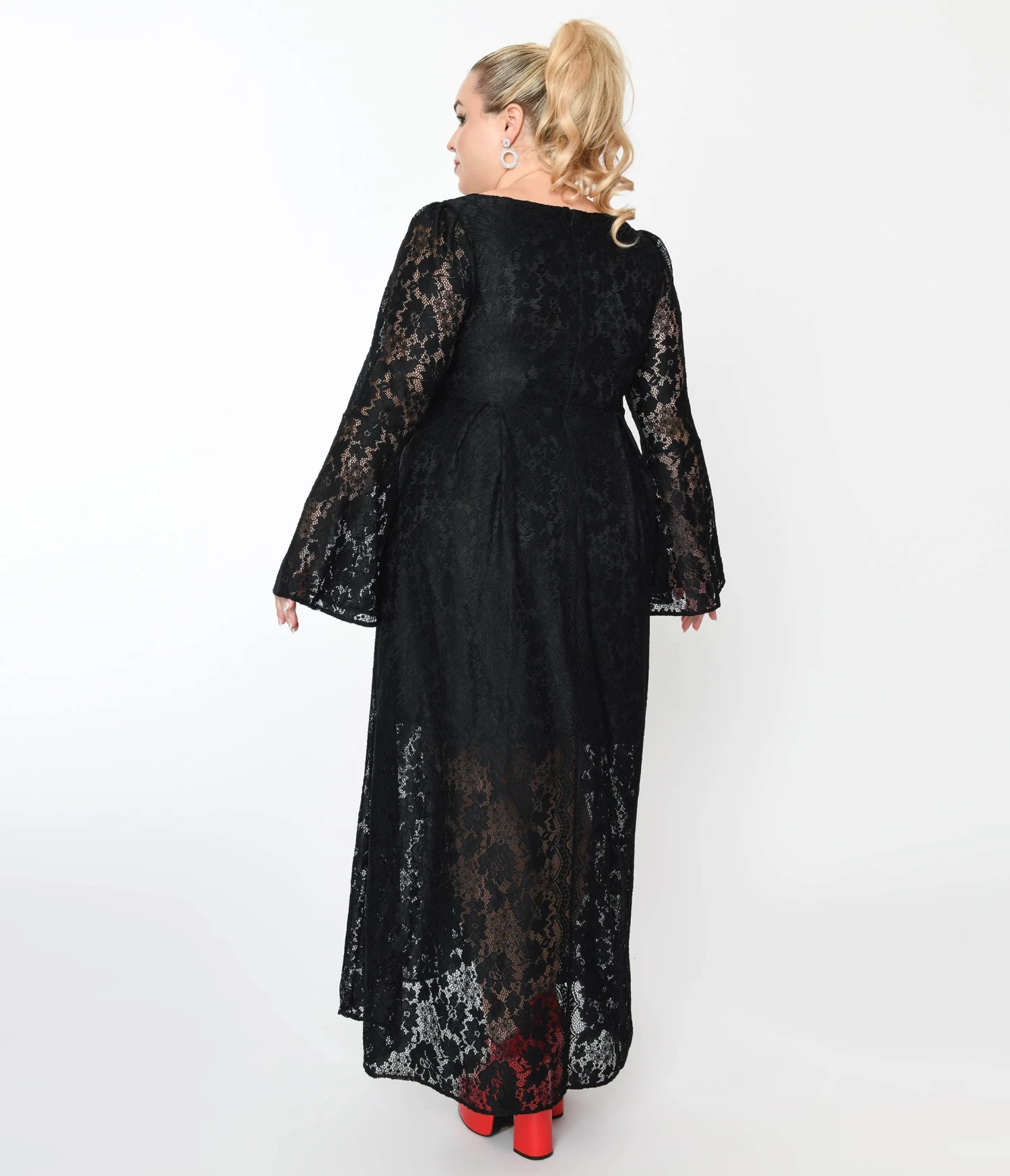 Black Lace & Interchangeable Bow Priscilla Maxi Dress - Image 3