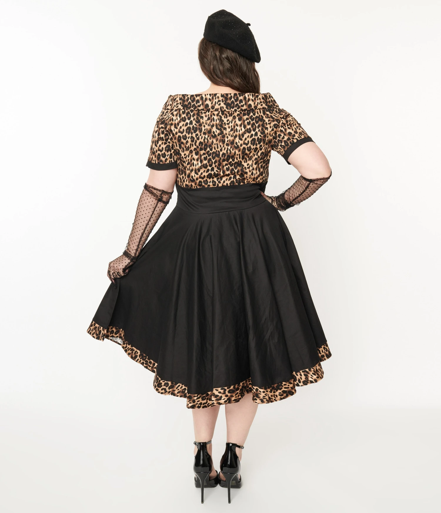 Black & Leopard Print Darlene Swing Dress - Image 3