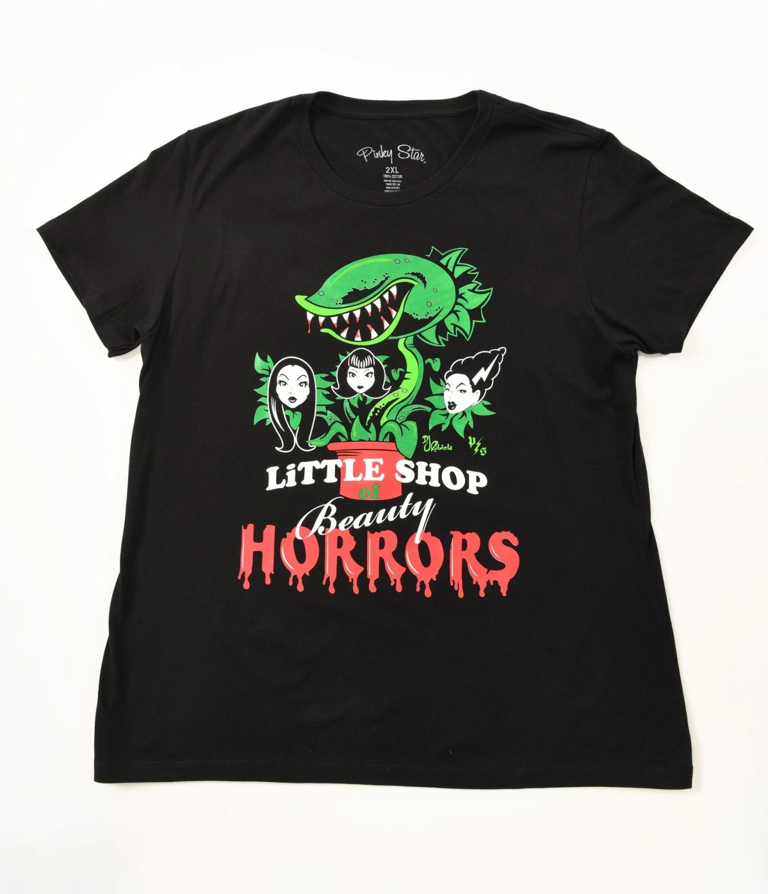 Black Little Shop Of Beauty Horrors Fitted Graphic Tee