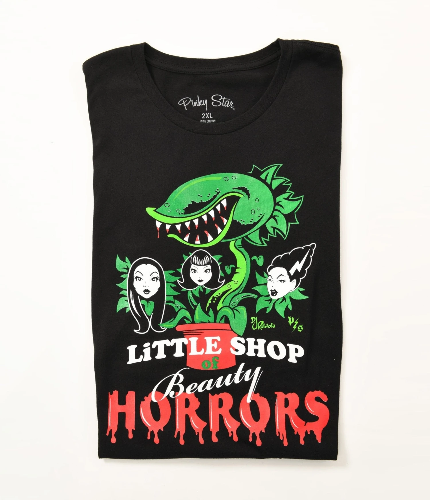Black Little Shop Of Beauty Horrors Fitted Graphic Tee - Image 2