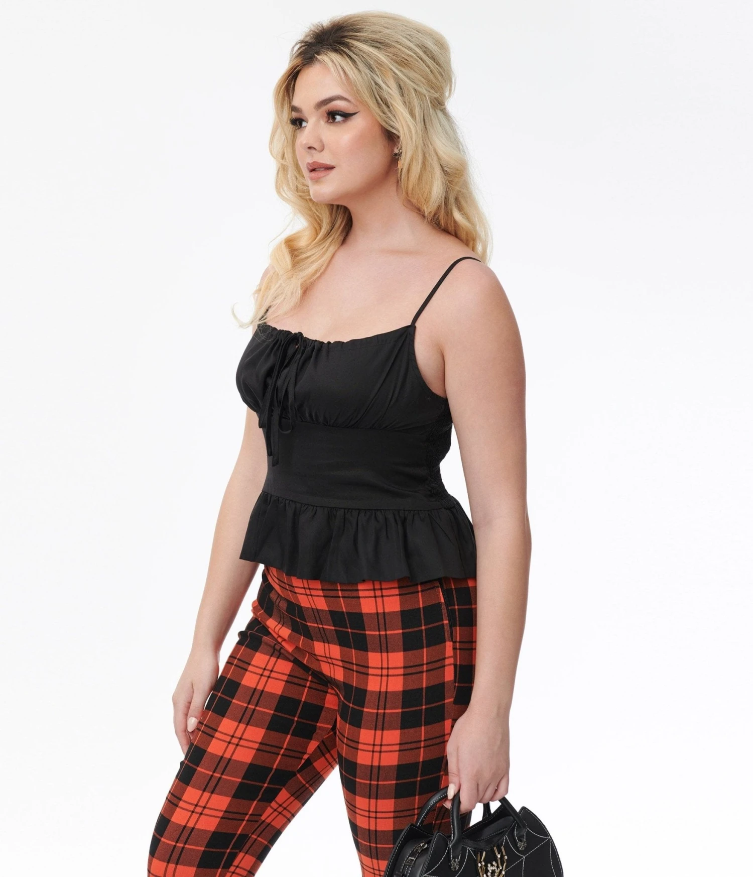 Black Peplum Crop Top - Image 3