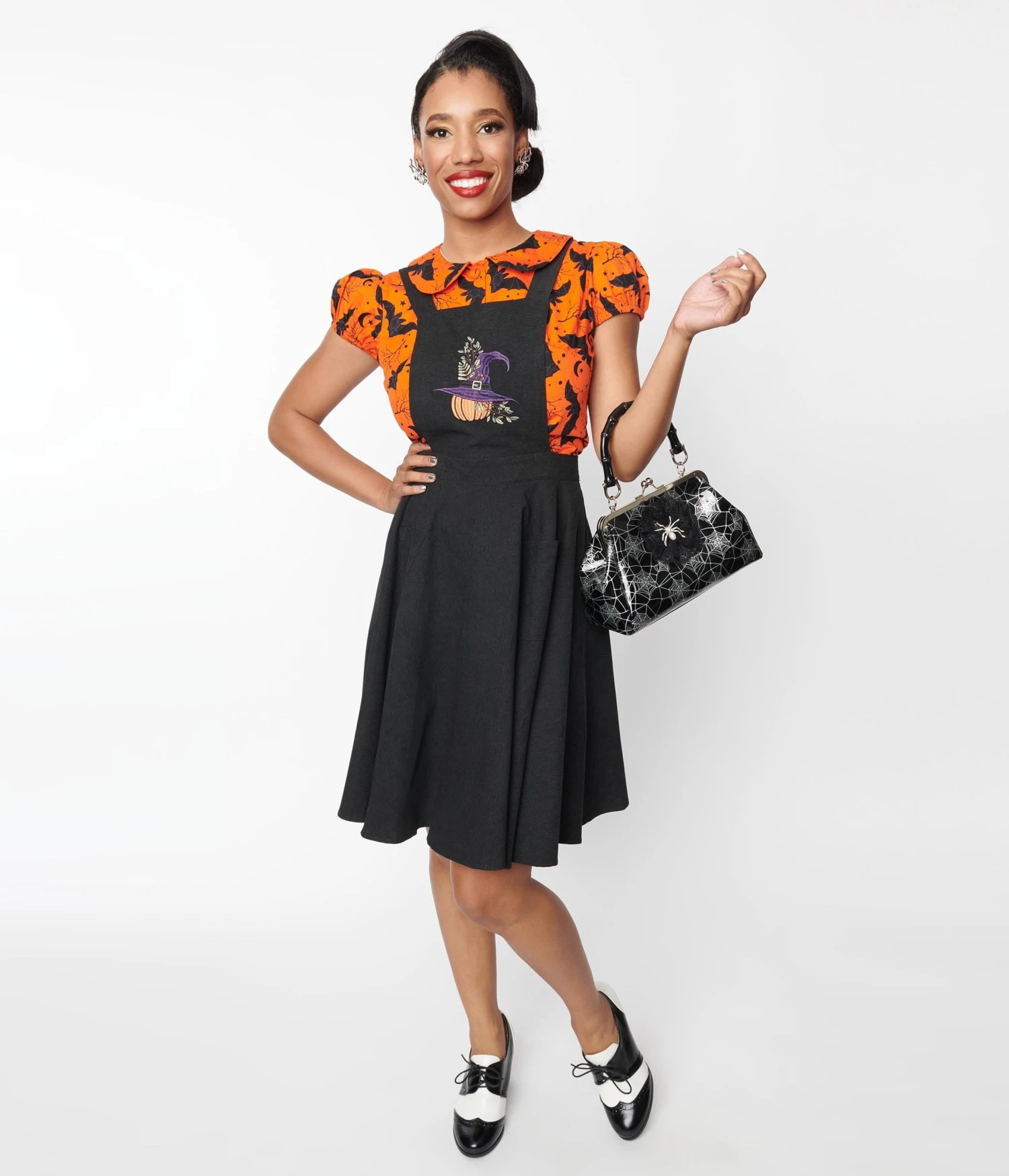 Black Pumpkin Spice Pinafore Skirt - Image 5