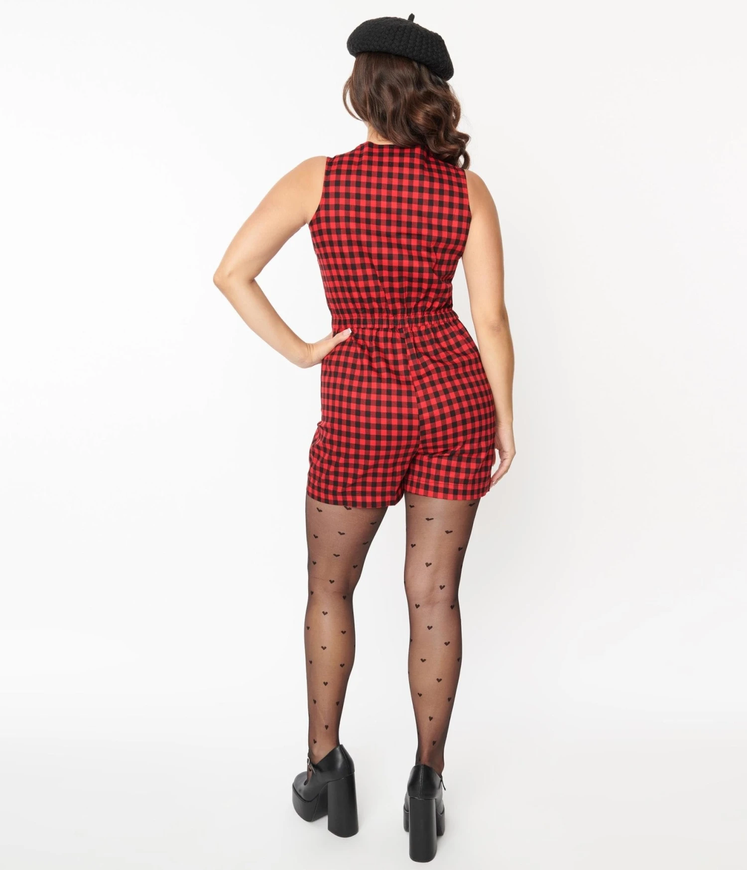 Black & Red Buffalo Check Romper - Image 3