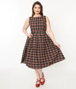 Black & Red Plaid Annie Swing Dress