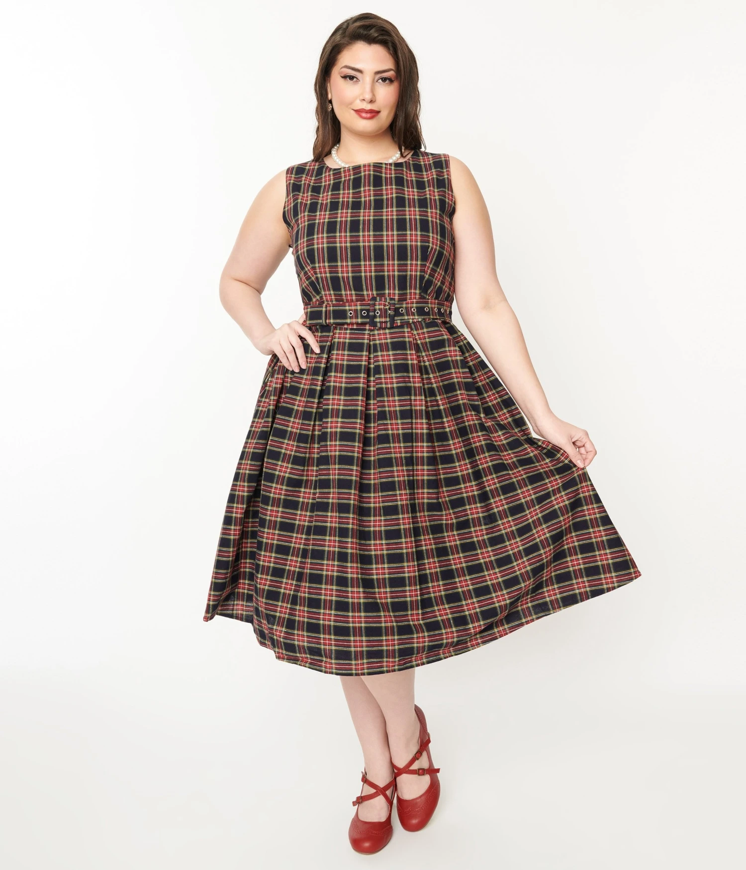 Black & Red Plaid Annie Swing Dress