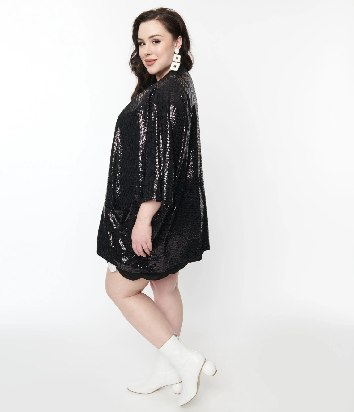 Black Sequin Glitter Cardigan - Image 2