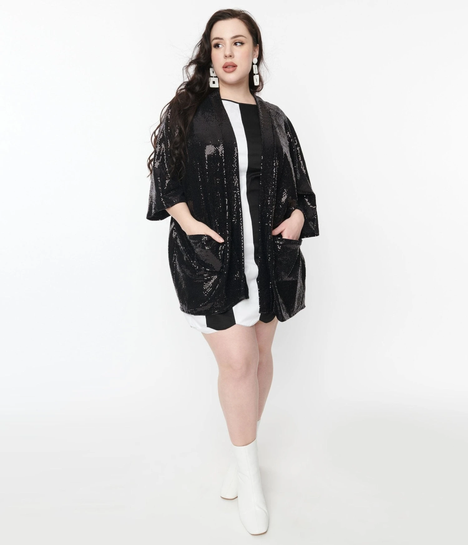 Black Sequin Glitter Cardigan - Image 4