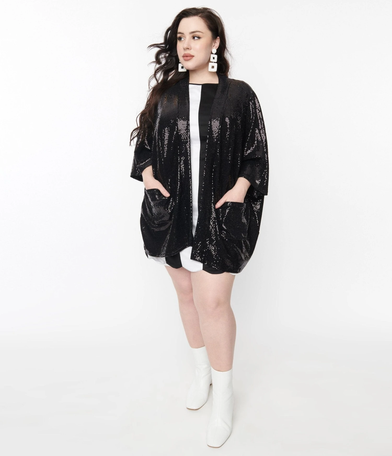 Black Sequin Glitter Cardigan - Image 5