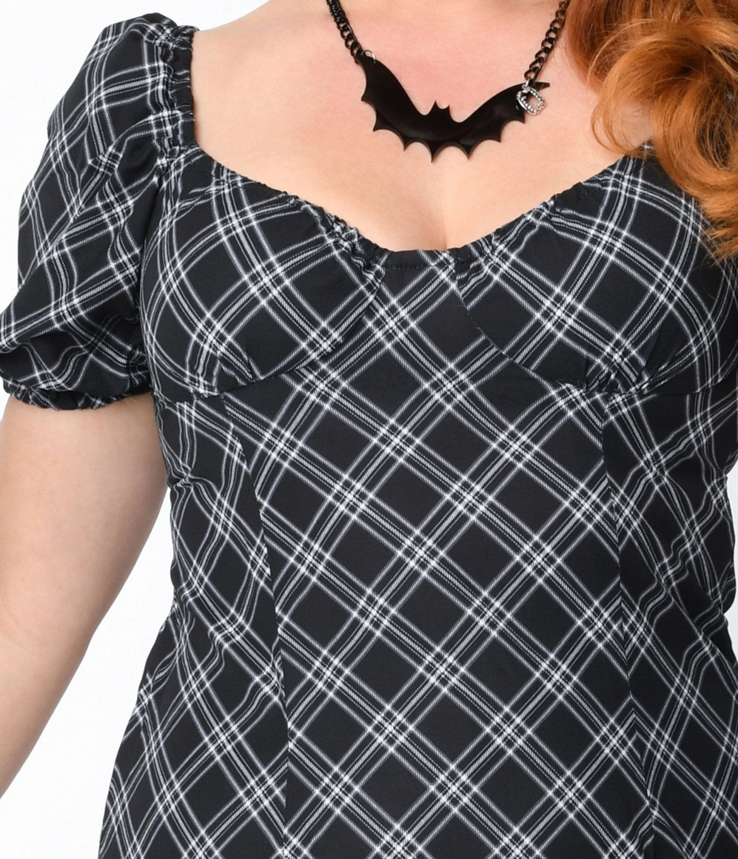 Black & White Plaid Juliet Shift Dress - Image 2