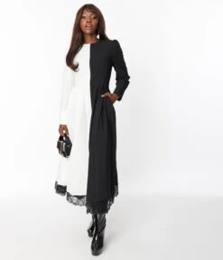 Black & White Sisters Of The Moon Maxi Dress