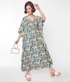Blue Multicolor Rapture Caftan