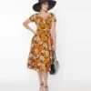 Brown & Orange Pumpkins Bella Swing Dress