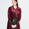 Burgundy Crushed Velvet Hellfire Cardigan