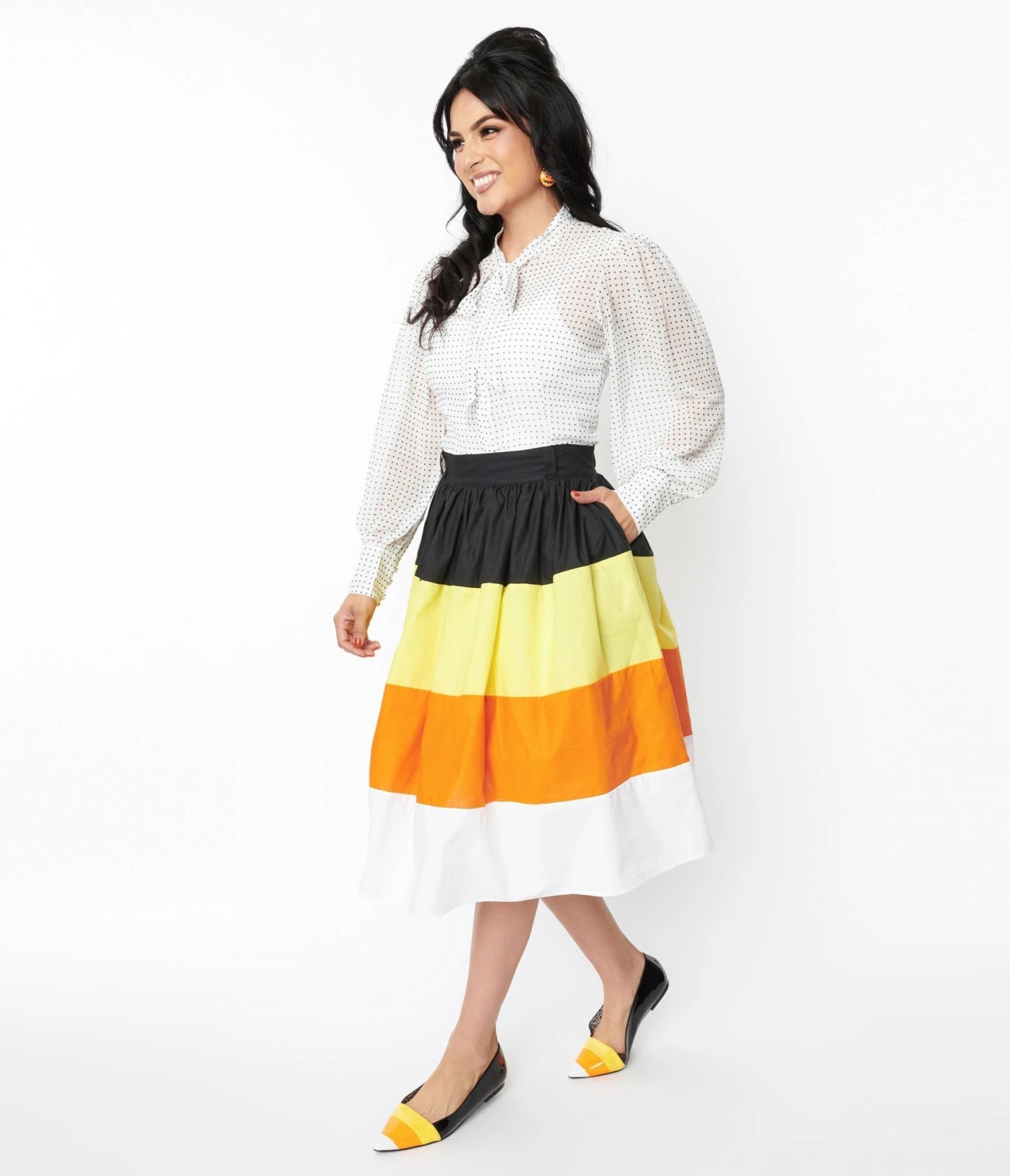 Candy Corn Stripe Swing Skirt