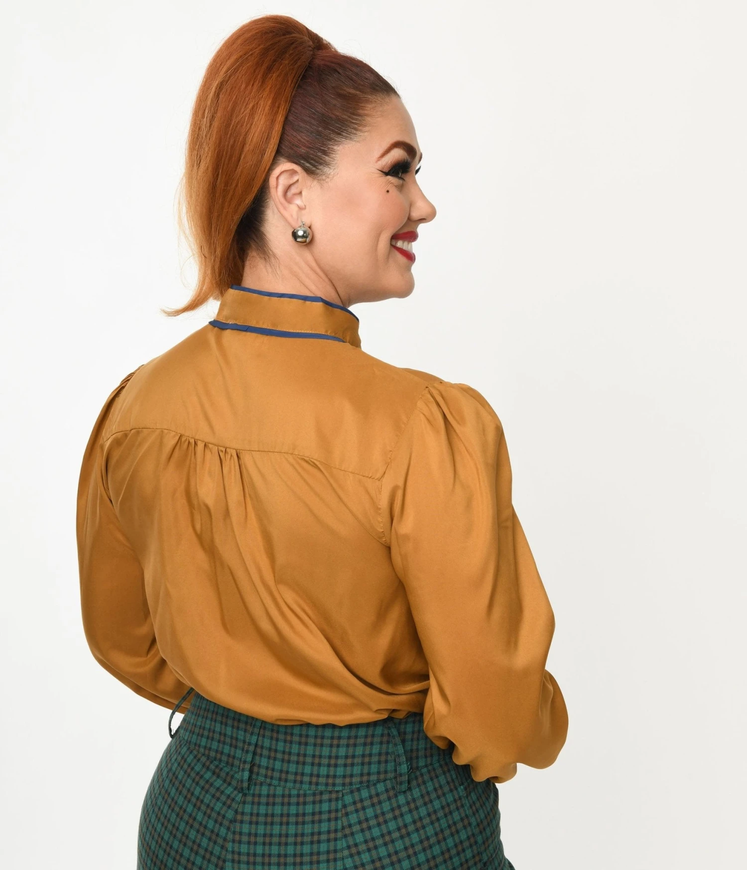 Caramel Satin Bow Top - Image 3