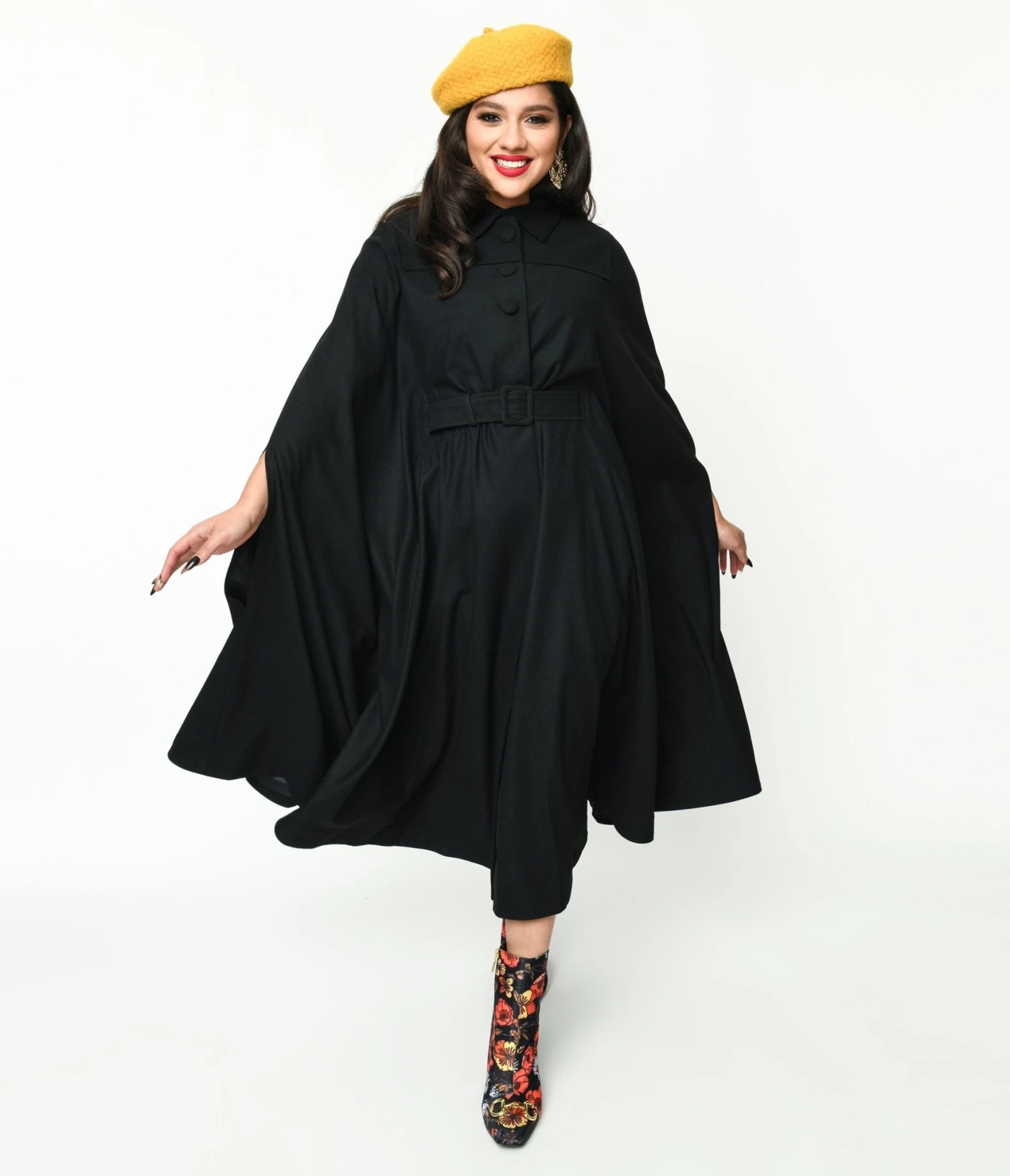 Collectif Black Enola Cape Coat - Image 2