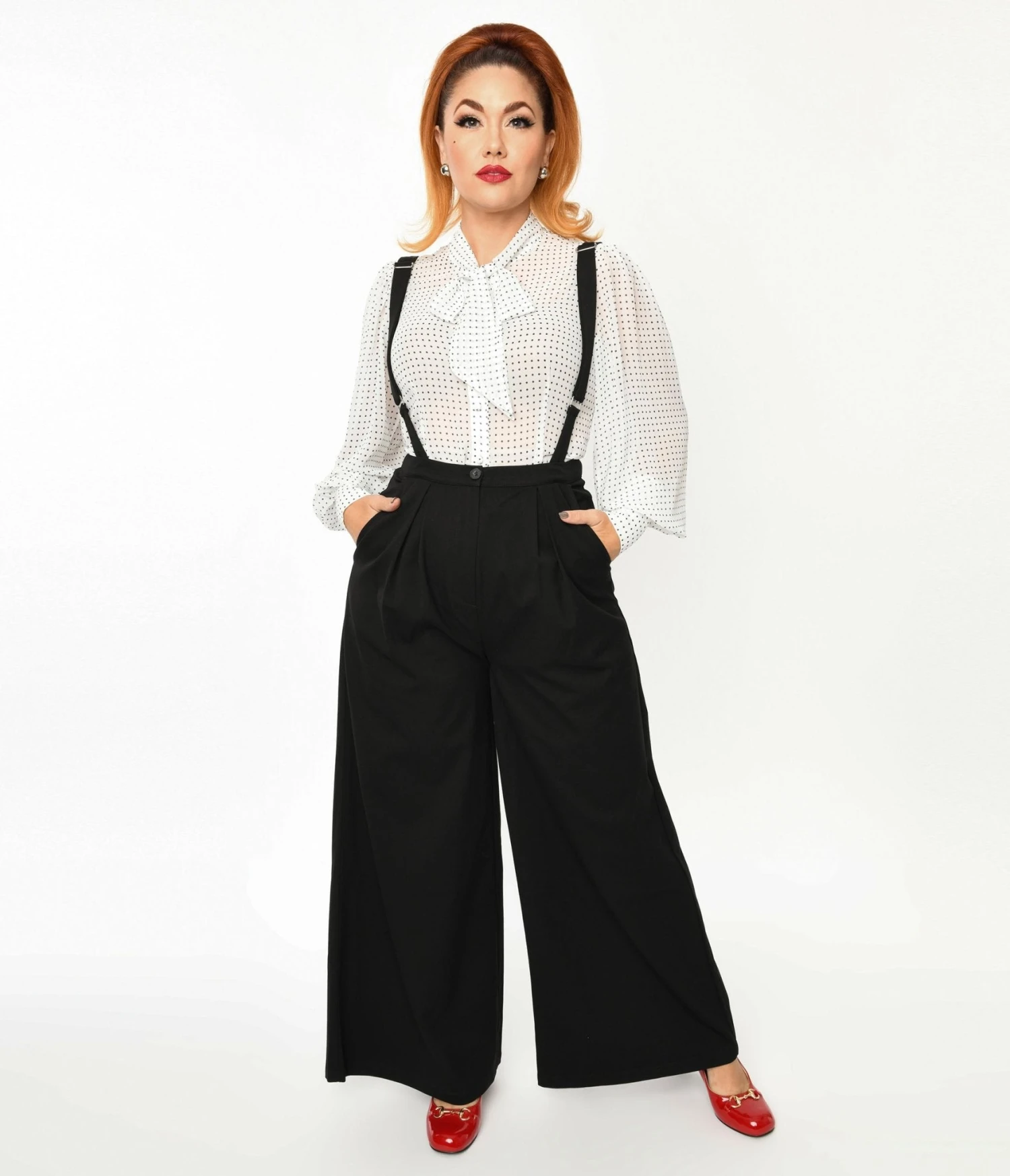 Collectif Black Glynda Suspender Pants - Image 2