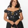 Collectif Plus Size Black All Hallows Eve Dolores Top