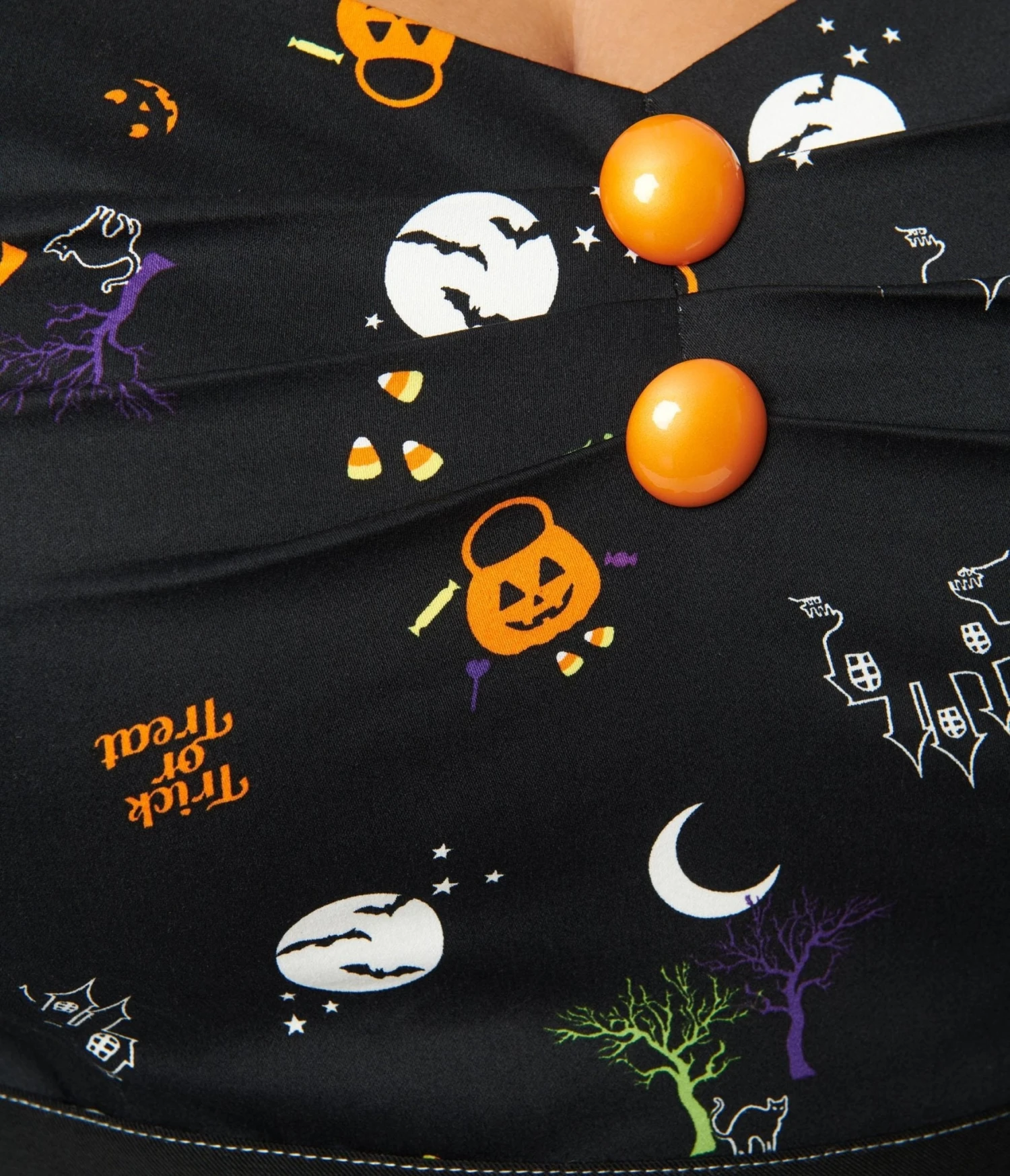 Collectif Plus Size Black All Hallows Eve Dolores Top - Image 2
