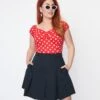 Collectif Red & White Polka Dot Dolores Top