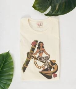 Cream Anchors Away Fitted Graphic Tee