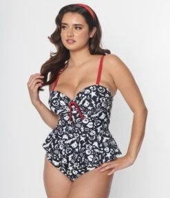 Emily The Strange X Unique Vintage Black & White Daphne Pant