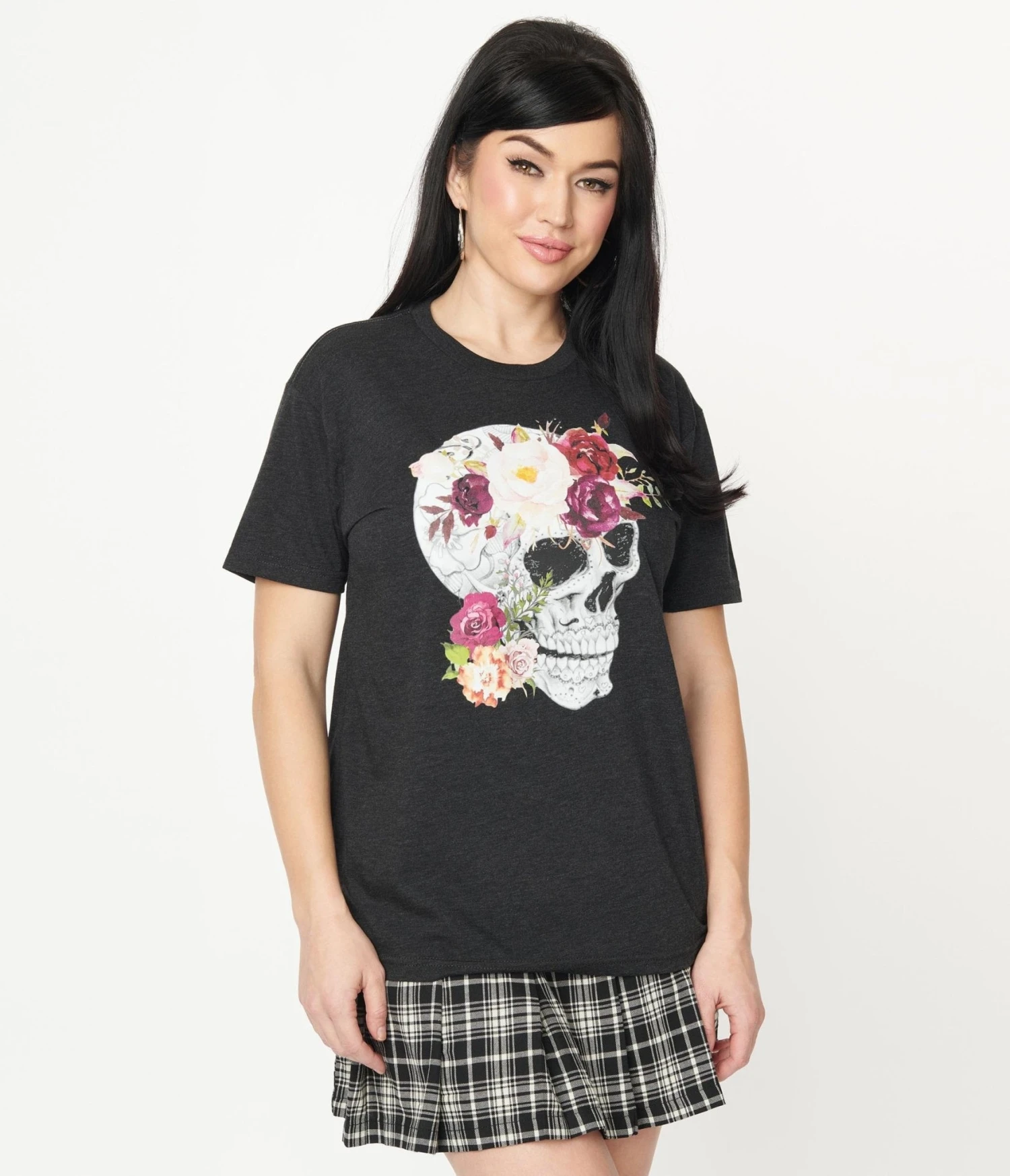 Floral Skull Unisex Graphic Tee - Image 5