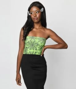 Green Black Widow Tube Top