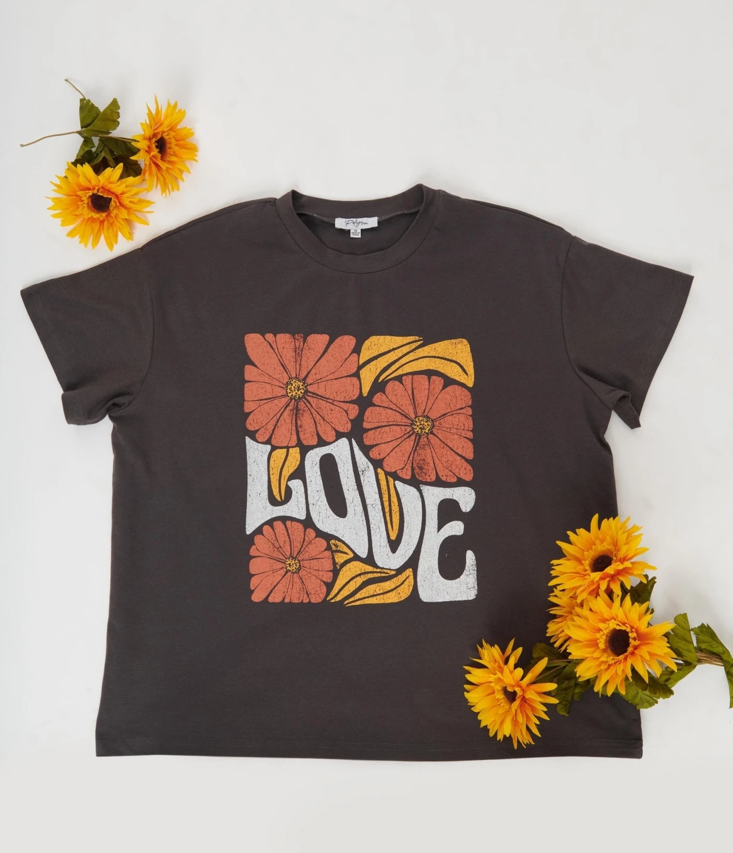 Grey Floral Love Unisex Graphic Tee