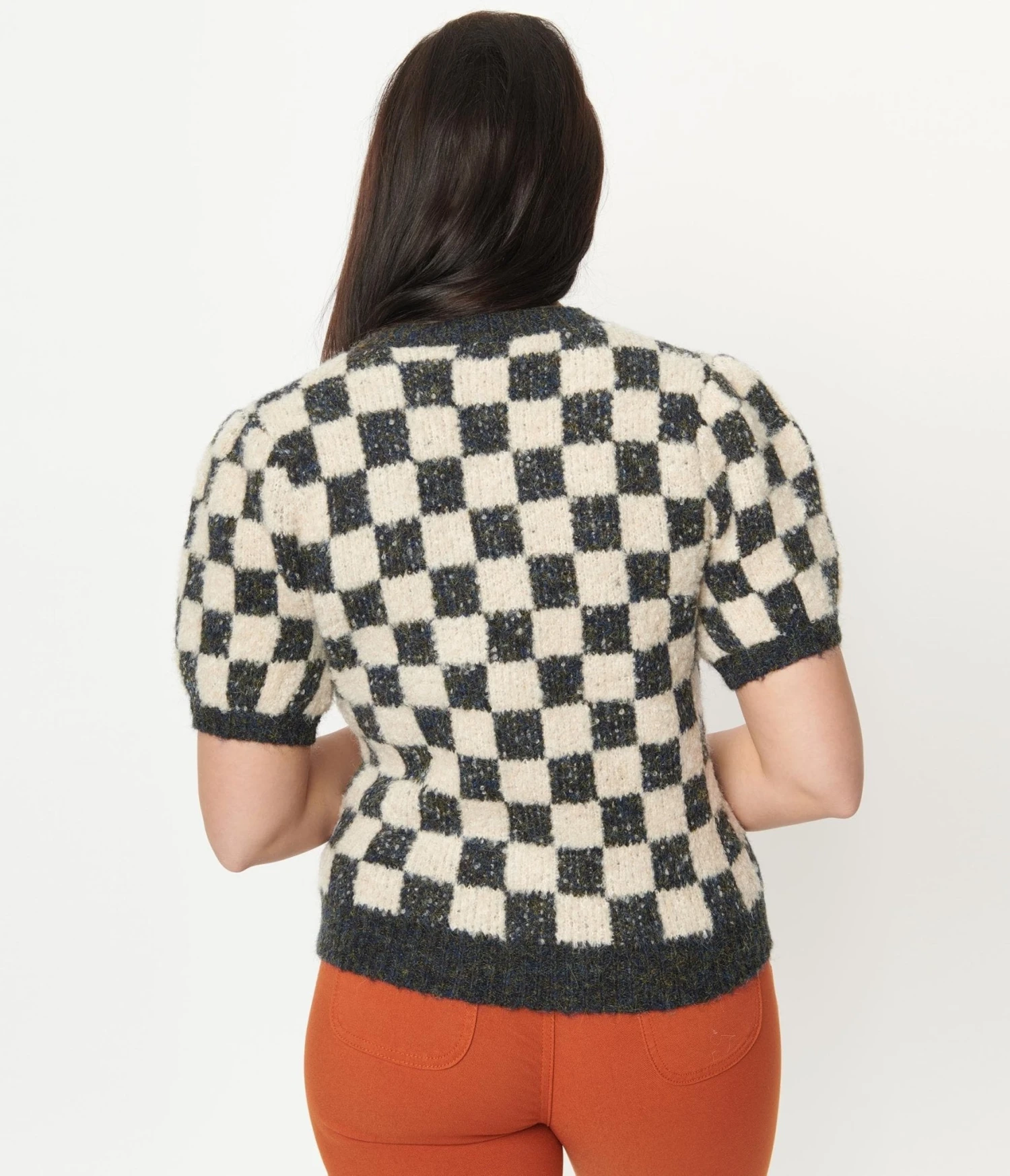 Grey & Ivory Speckled Check Cardigan - Image 2