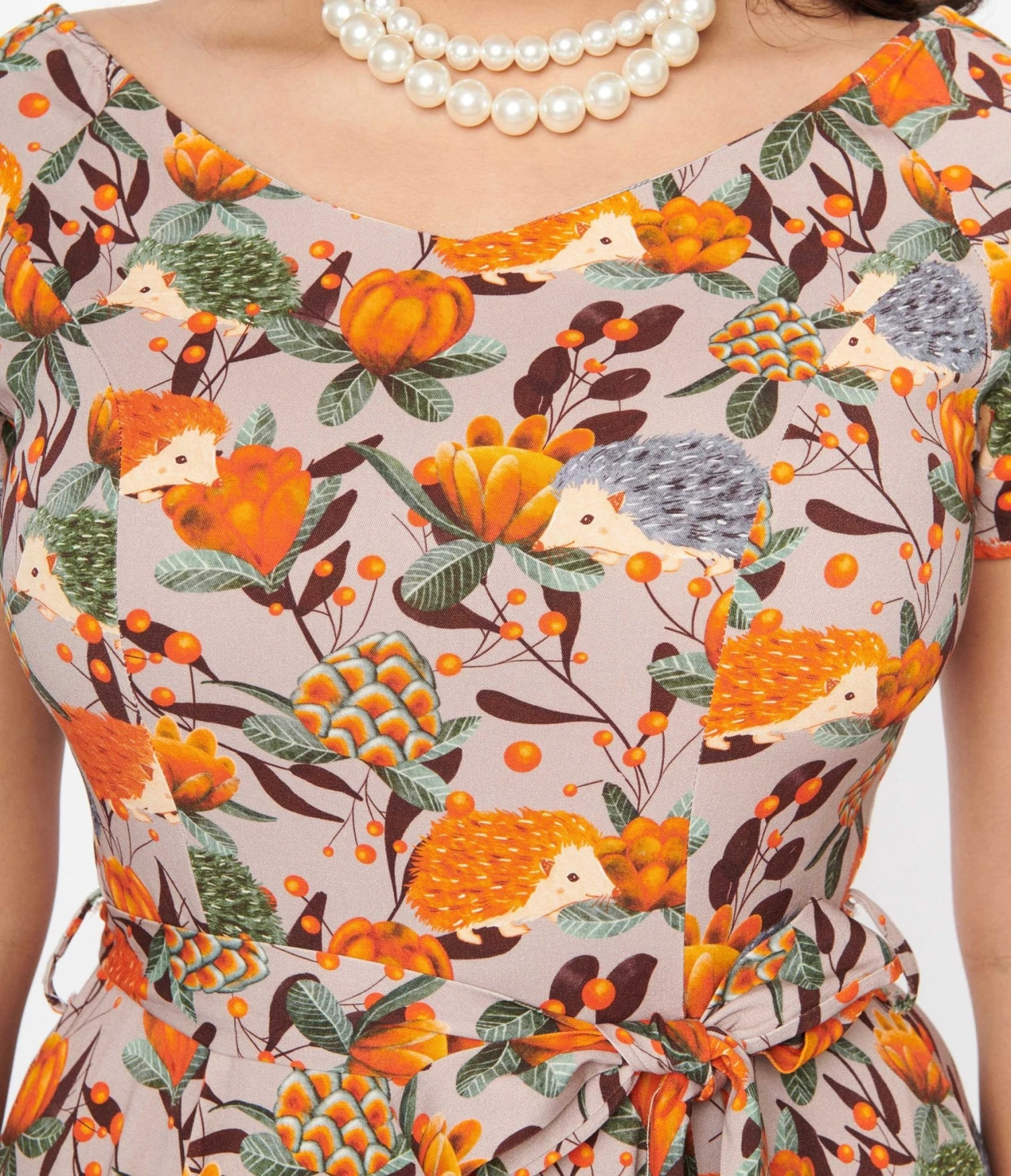Grey & Orange Hedgehog Bella Swing Dress - Image 2