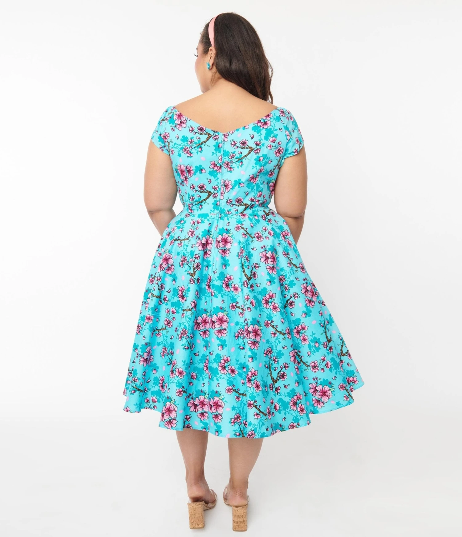 Hell Bunny Blue & Pink Floral Louella Dress - Image 3