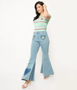 Hell Bunny Light Blue Denim Molly Jeans