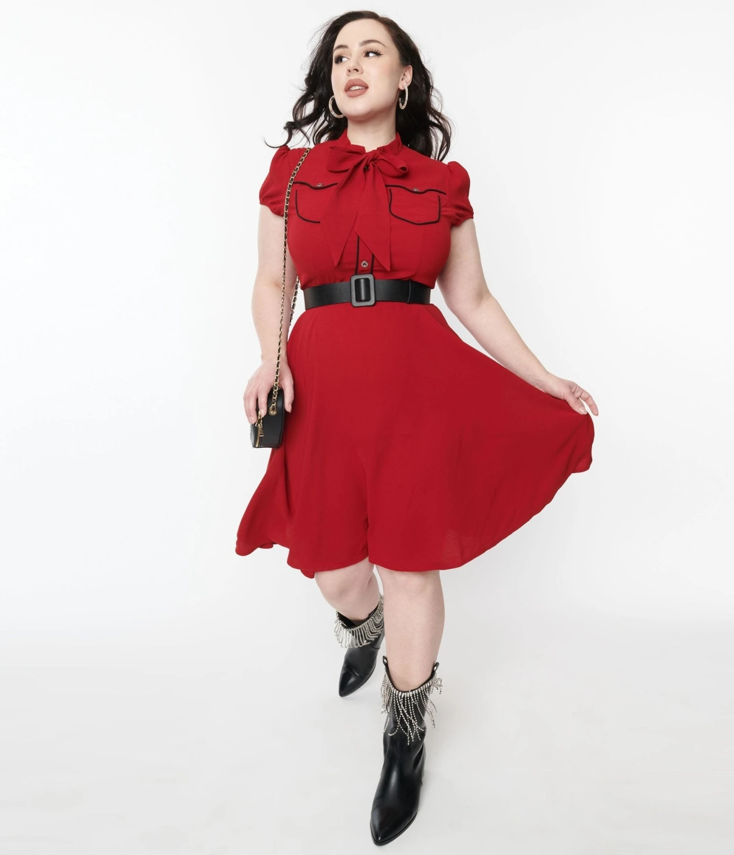 Hell Bunny Red Millie Fit & Flare Dress - Image 4