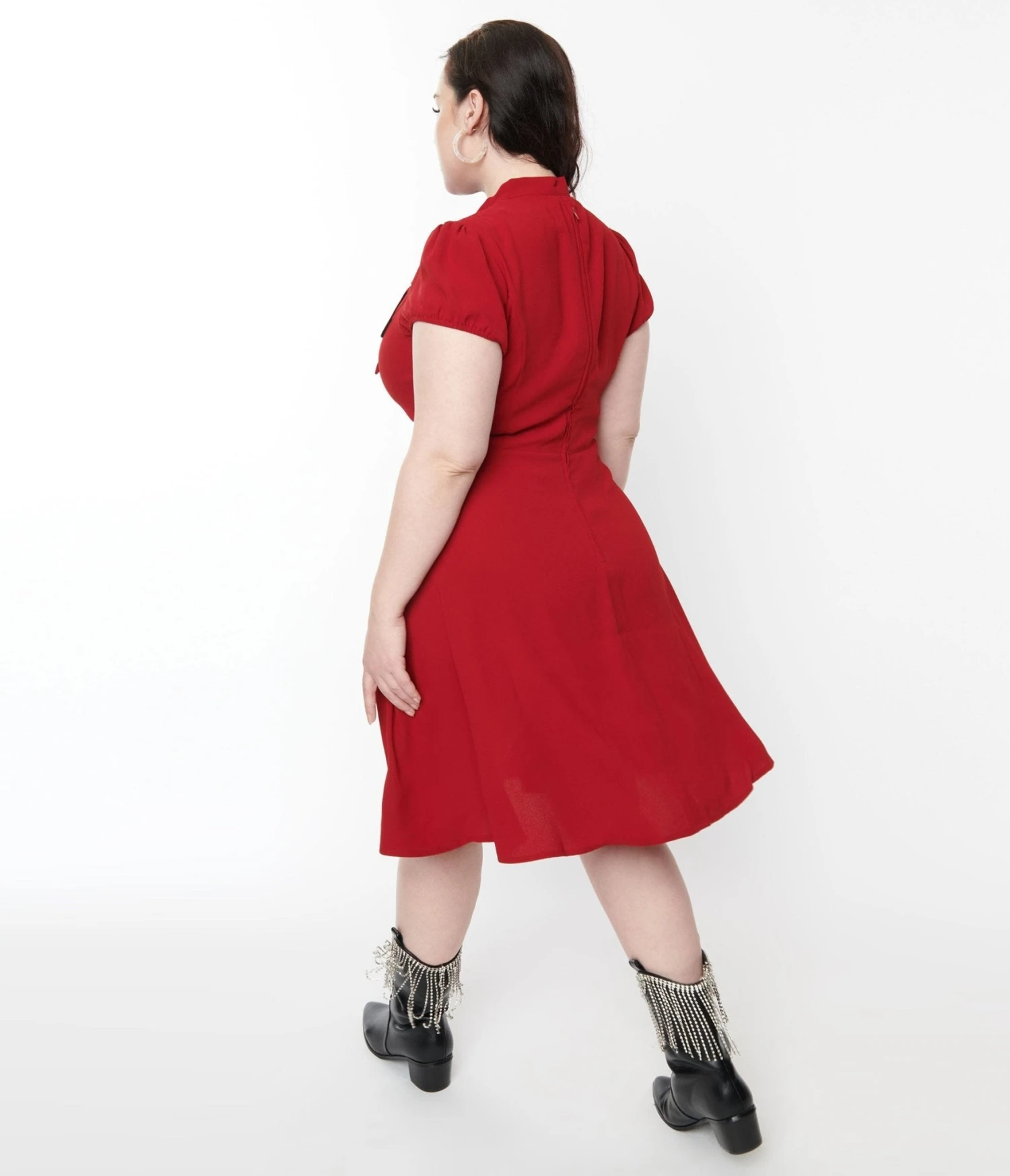 Hell Bunny Red Millie Fit & Flare Dress - Image 2