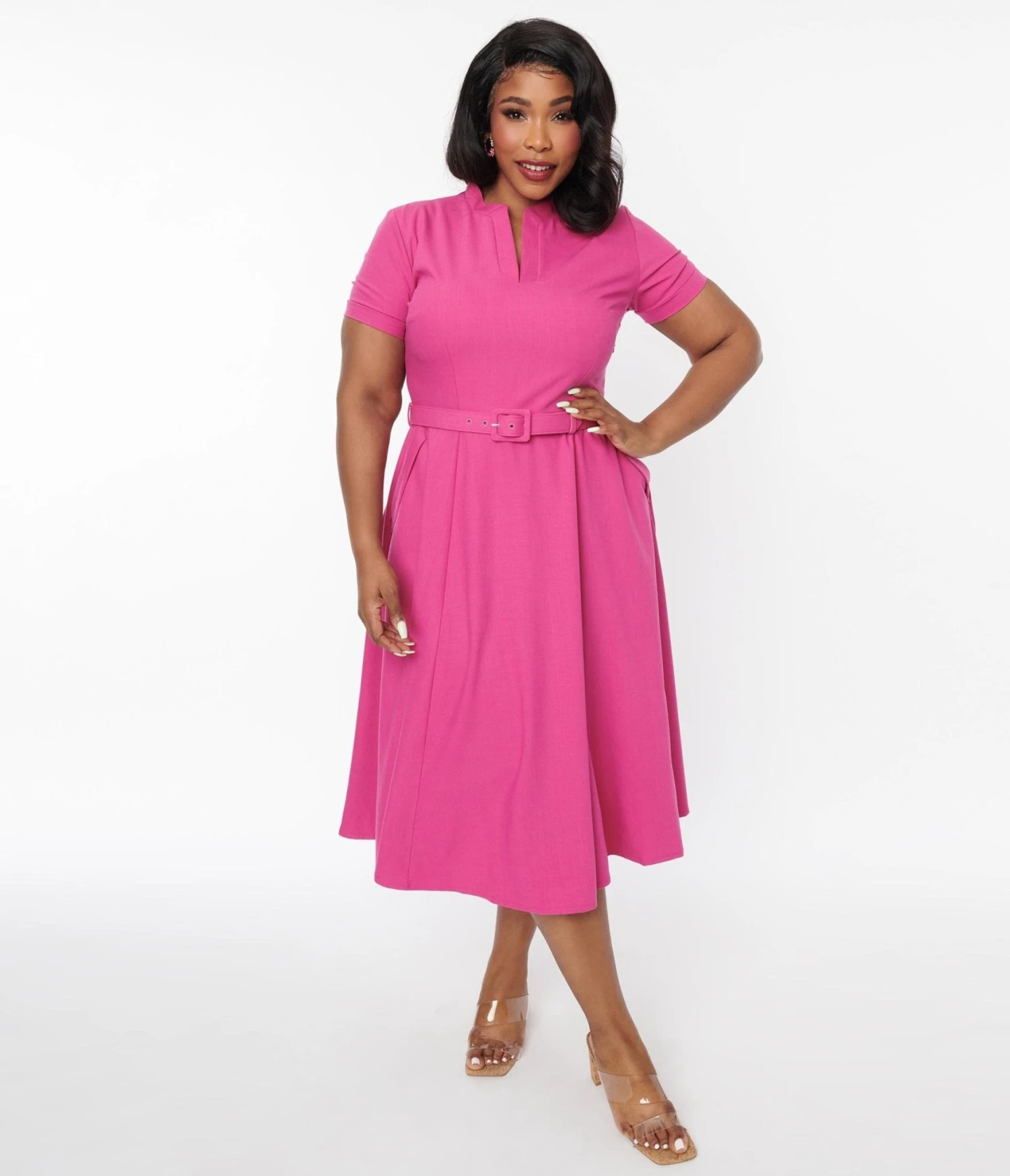 Hot Pink Bonnie Swing Dress - Image 5