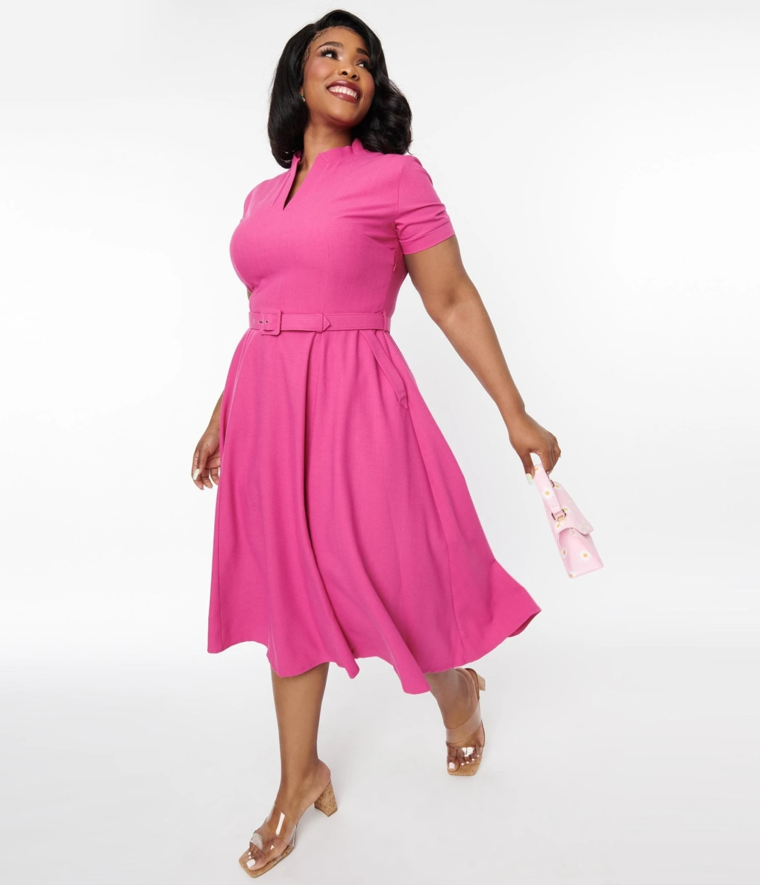 Hot Pink Bonnie Swing Dress - Image 4