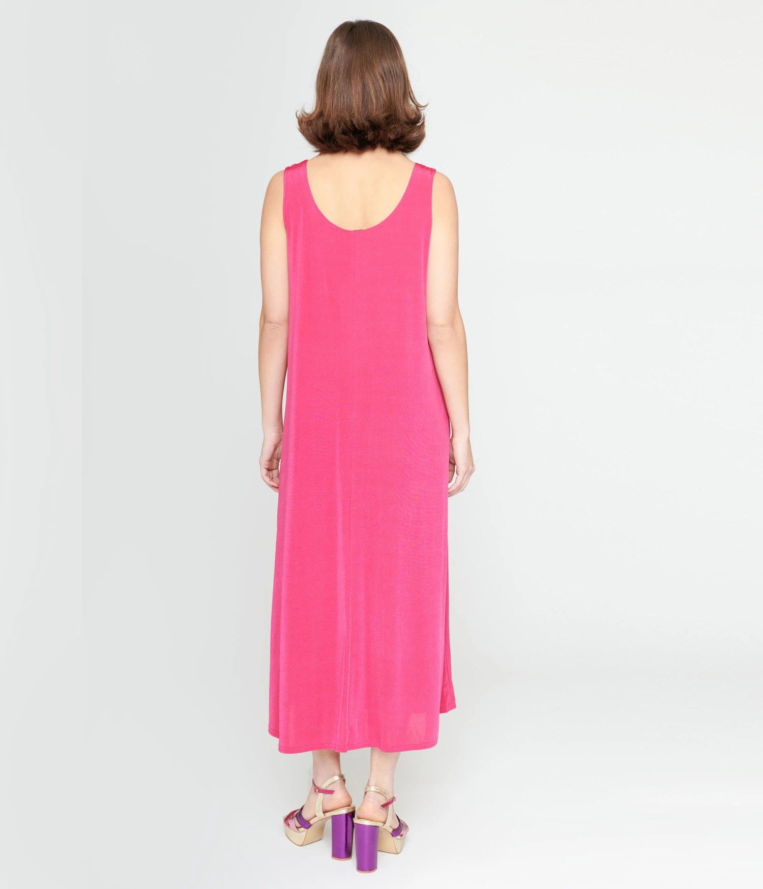 Hot Pink Slip Maxi Dress - Image 3