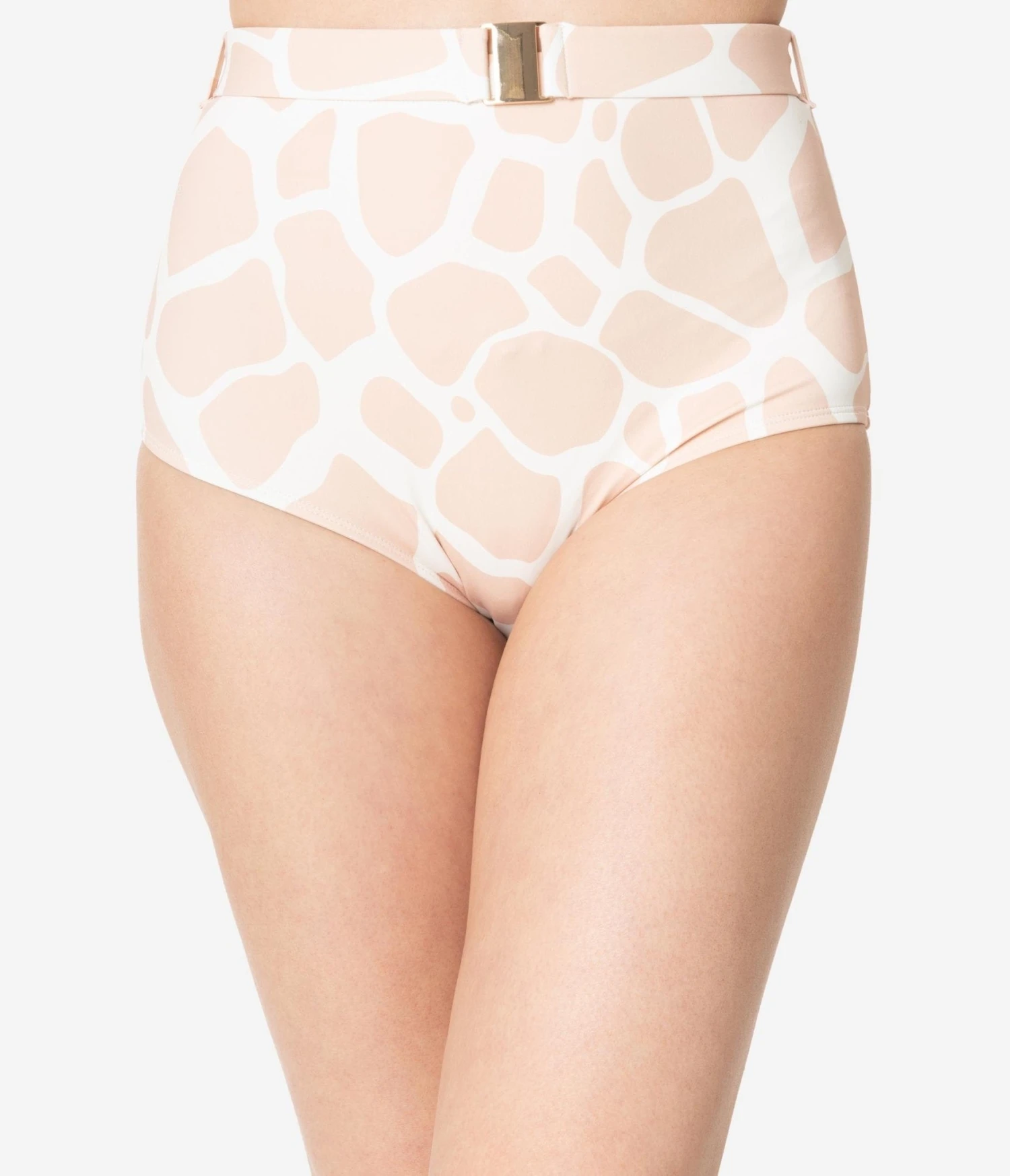 Kingdom & State Beige & White Giraffe Print Swim Bottoms - Image 2