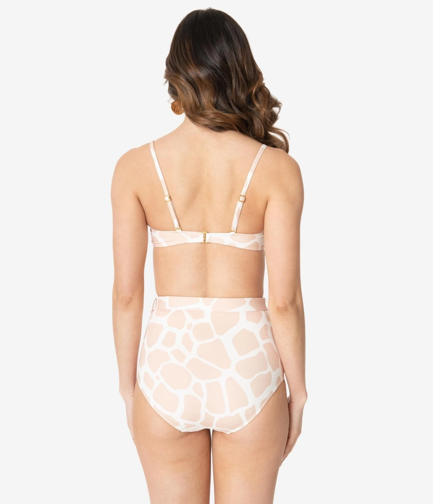 Kingdom & State Beige & White Giraffe Print Swim Bottoms - Image 3