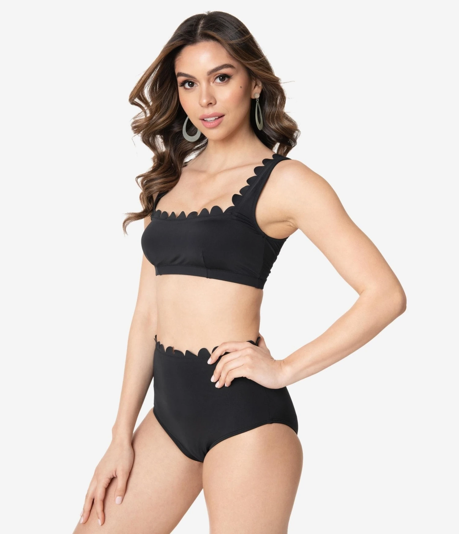 Kingdom & State Black Scalloped Swim Bottoms - Image 4
