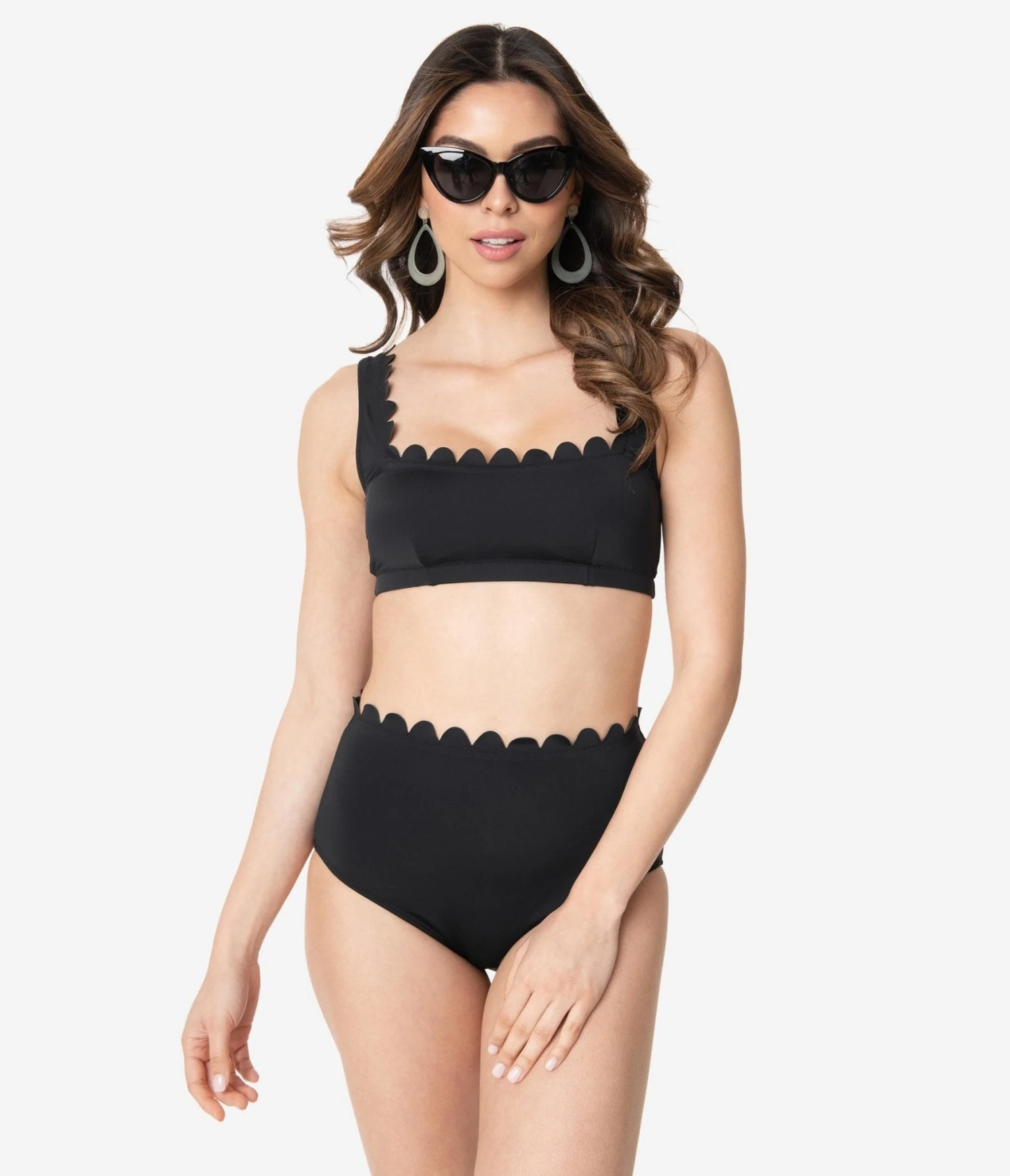 Kingdom & State Black Scalloped Swim Bottoms - Image 5