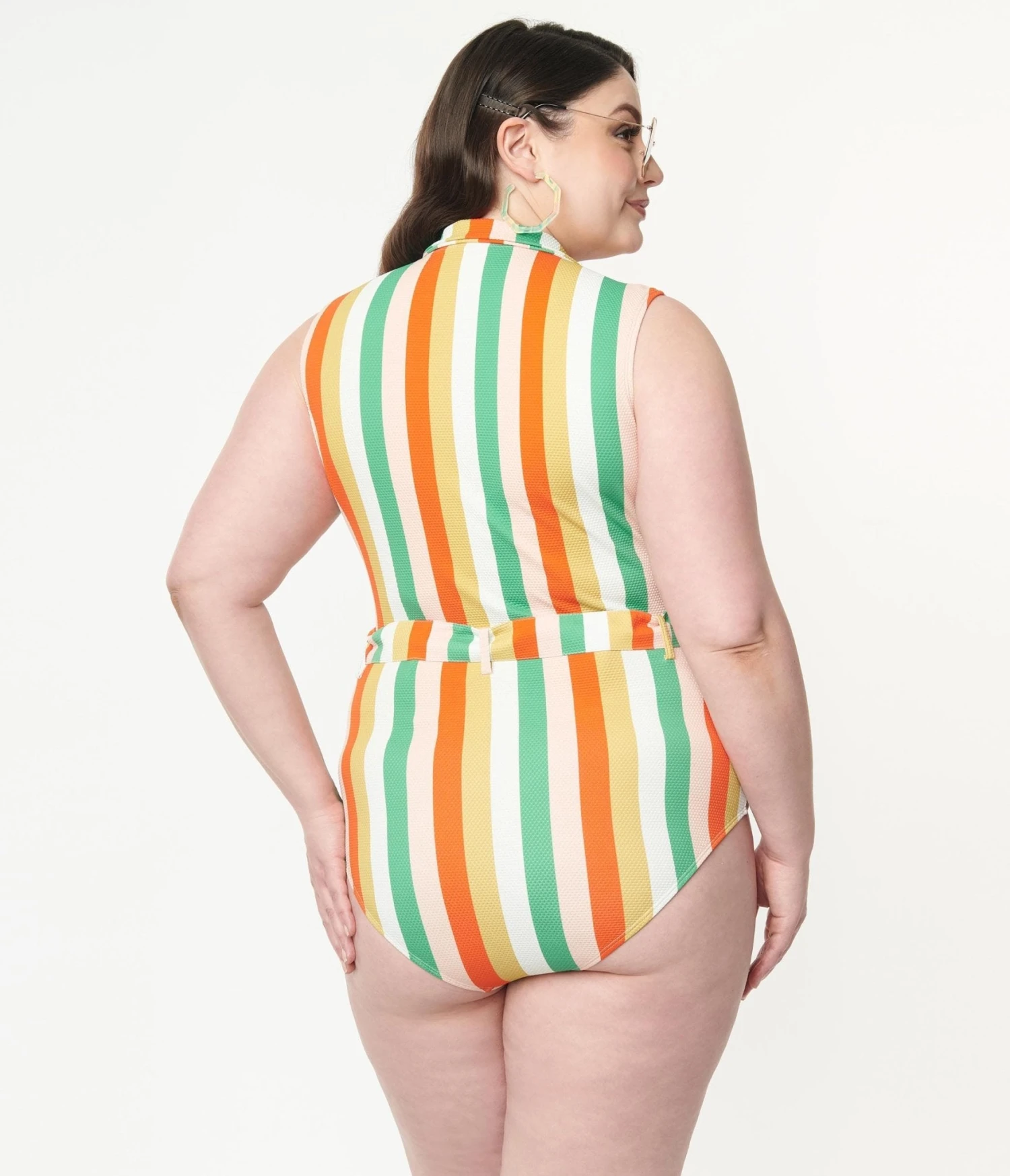 Kingdom & State Plus Size Multi Stripe One Piece Swimsuit - Image 2