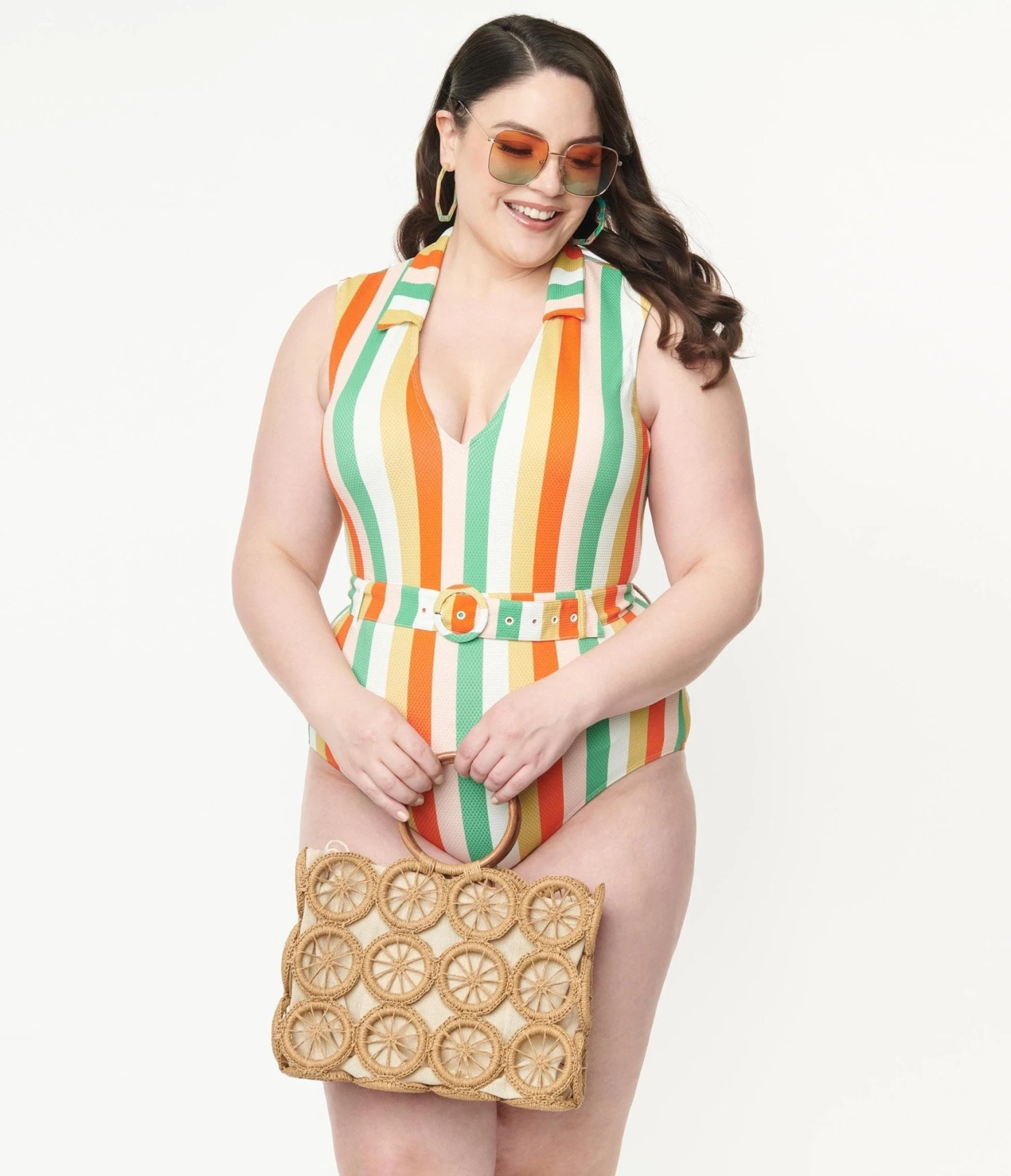 Kingdom & State Plus Size Multi Stripe One Piece Swimsuit - Image 4